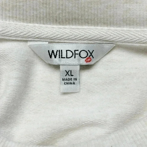 Wildfox Cheetah Lips Crewneck Pullover Oversized Sweatshirt Size XL - Picture 8 of 9